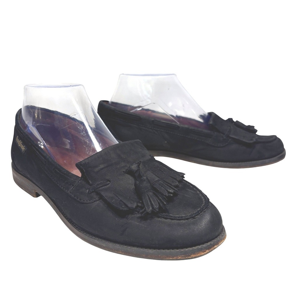 Russell & Bromley Black Leather Chester Tassel Loafer Womens Size 38 Made Italy